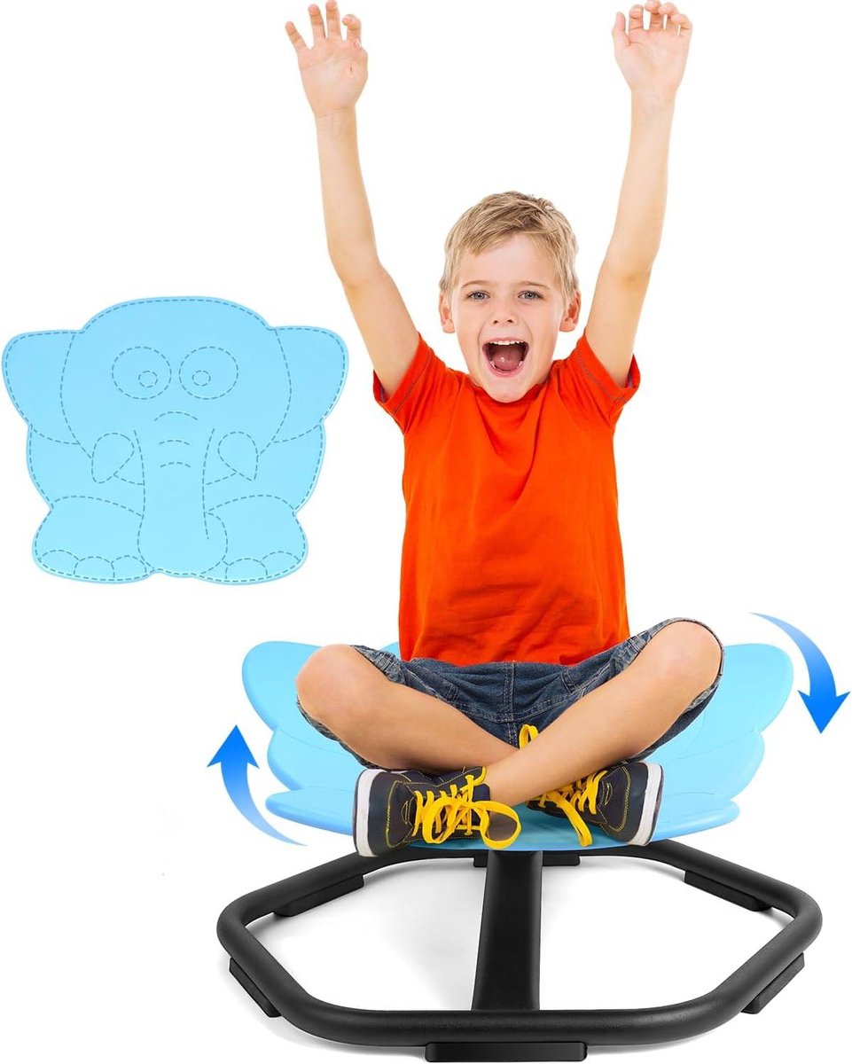 Draaistoel Kinderen - Balans Kruk - Spel en Beweging - 360 Graden Rotatie - 44 x 33 x 10 cm