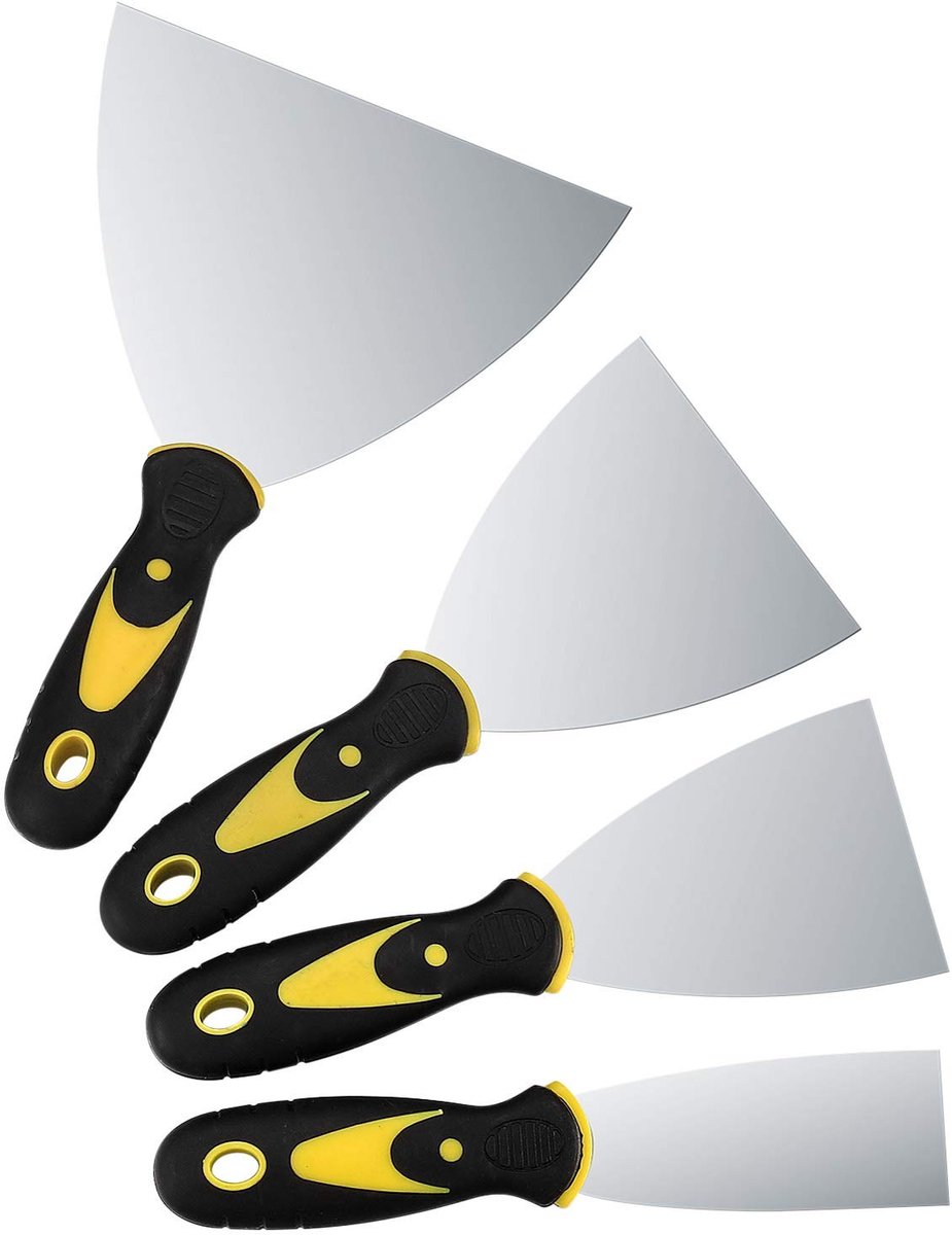 Solidchoice - Set van 4 RVS Spatels voor Klussen en Schilderwerk