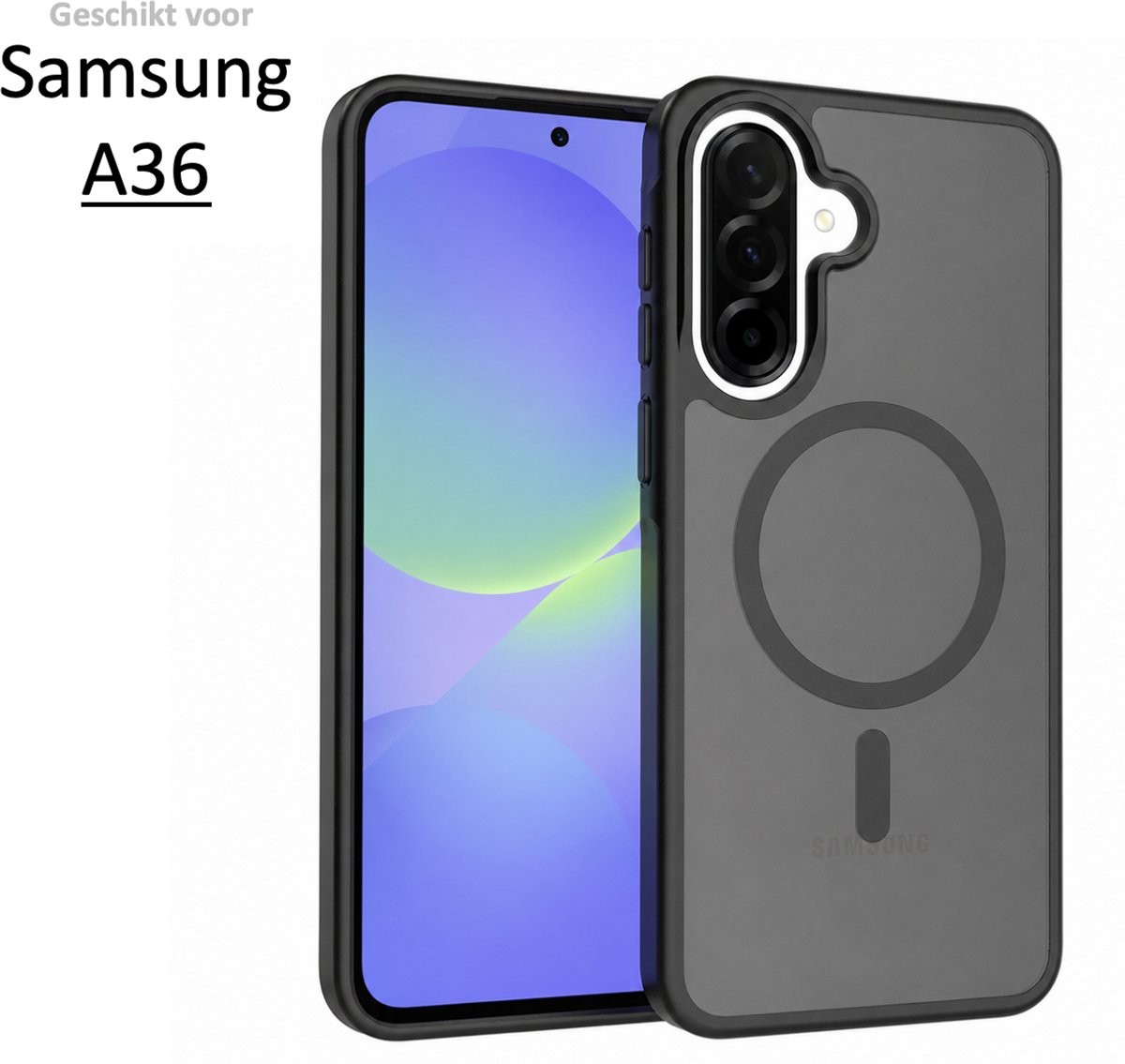 Brosendaal Hoesje - Geschikt voor Samsung Galaxy A36 – Mat Zwart – Telefoonhoesje – Ondersteunt Draadloos Opladen – Ultradun en maximale Valbescherming