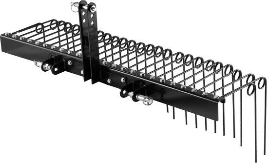 Gazonmaaierhark 150 cm met 26 Veertanden, Gazonbeluchter Geschikt voor Tractoren Categorie 1, Verticuteermachine met Driepuntsophanging, Tractoraccessoire voor Het Verzamelen van Bladeren en Dennennaalden — afbeelding 2