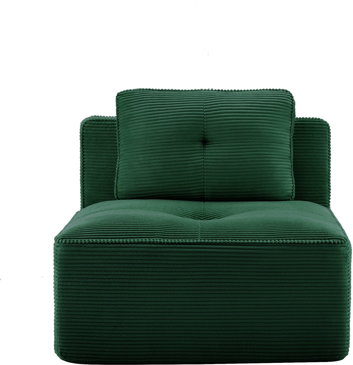 Woonkamer Essentials: Geribd fluweel Cordelia Armless Sofa Voor Comfort en Stijl - 89x104x69 cm, Groen