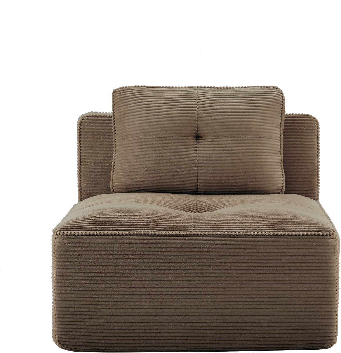 Cordelia Armless Sofa W/Pillow Corduroy - 89x104x69 cm, Bruin