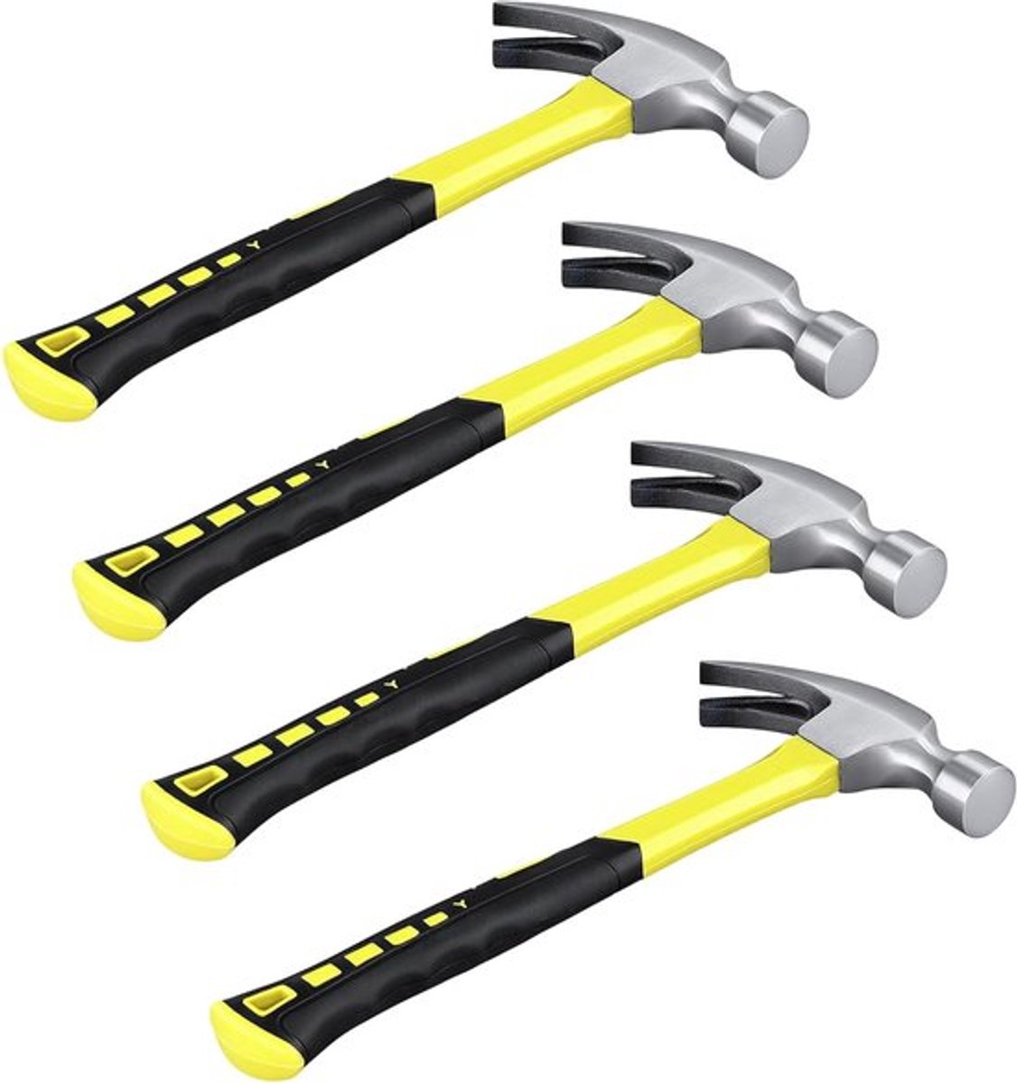 Klauwhamer 24 oz met ergonomische handgreep, stalen kop, 4-delig en veelzijdig gereedschap voor klussen