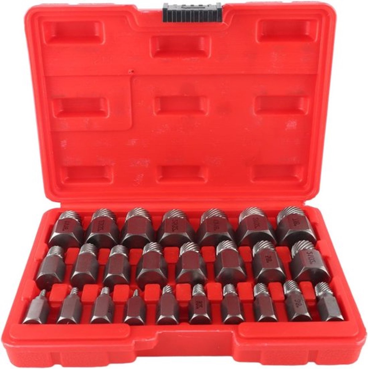 Complete Set voor het Verwijderen van Beschadigde Schroeven en Bouten, 25 Stuks voor Eenvoudig Gebruik en Effectieve Extractie van Stripped Schroeven en Studs