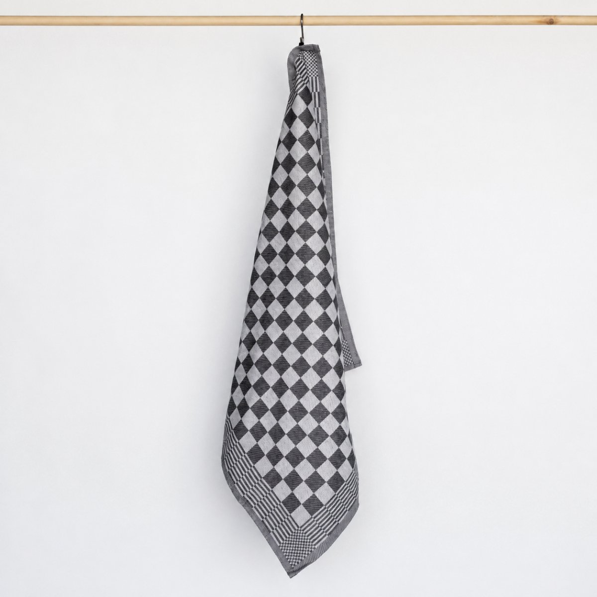 Jorzolino Theedoek Kleine Ruit Black 65x65