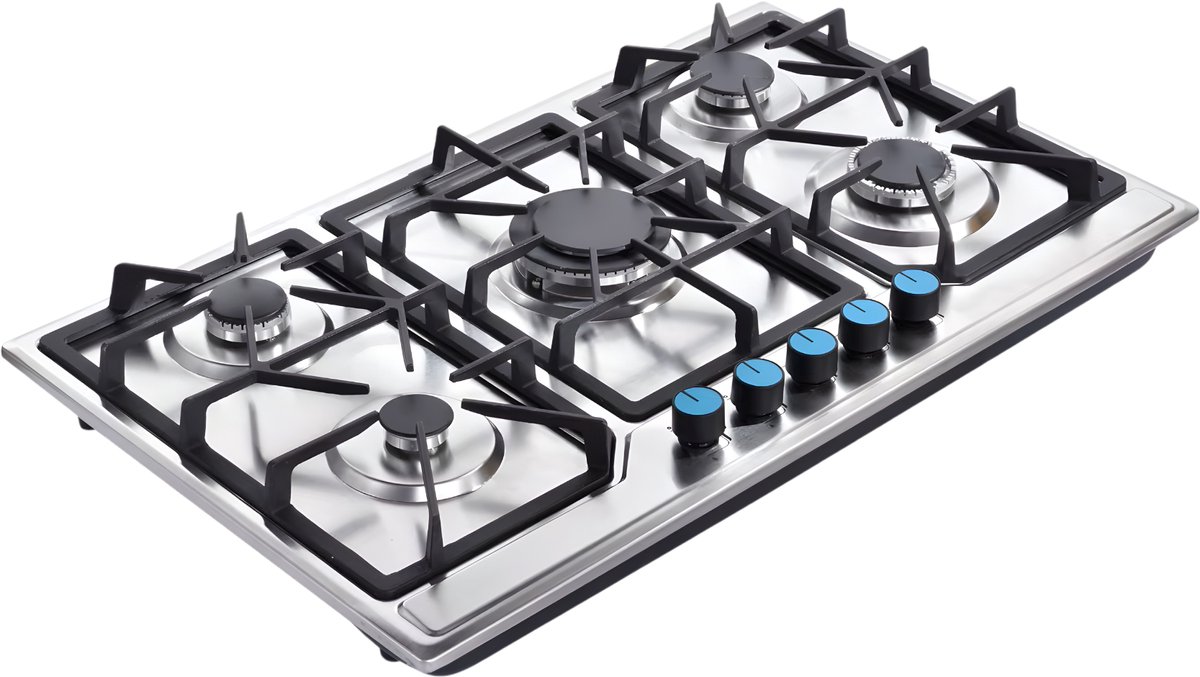 Camping kooktoestel - 5 pitjes - Gasfornuis - Propaan - Voor binnen en keuken - Met ingebouwde branders en thermokoppelbescherming