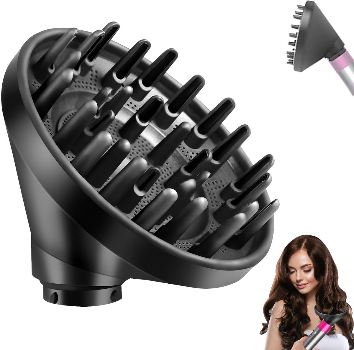 Dyson Airwrap Föhn Diffuser Accessoire – Föhnmondstuk - Universele Stylingkop – Adapter voor Airwrap Stylers HS05, HS03, HS01 – Grijs