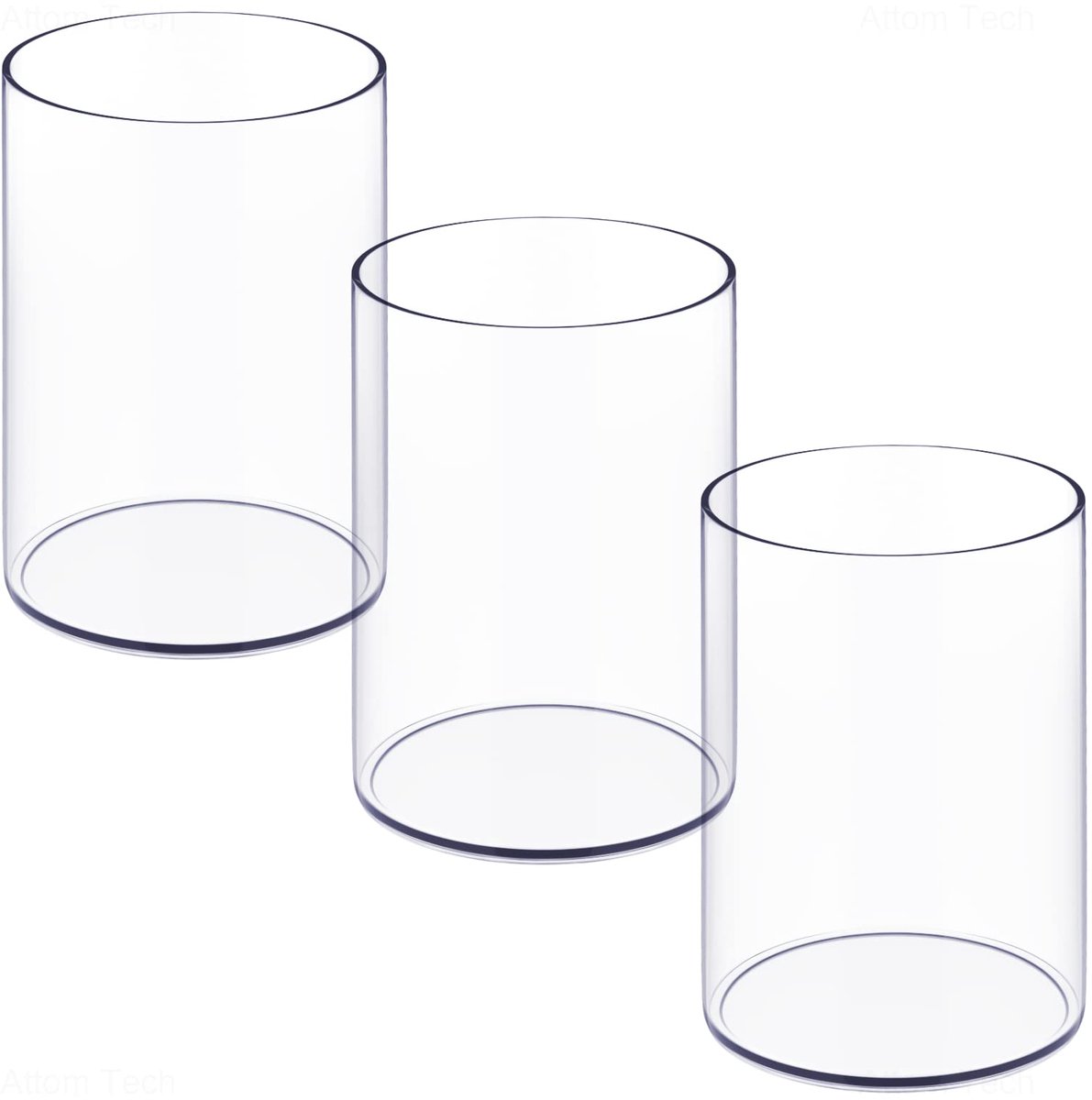 NiOffice Stijlvolle transparante acryl bureauorganizer pen en potloodhouders Set van 3, ronde make-up borstel opslag - ShopVlot