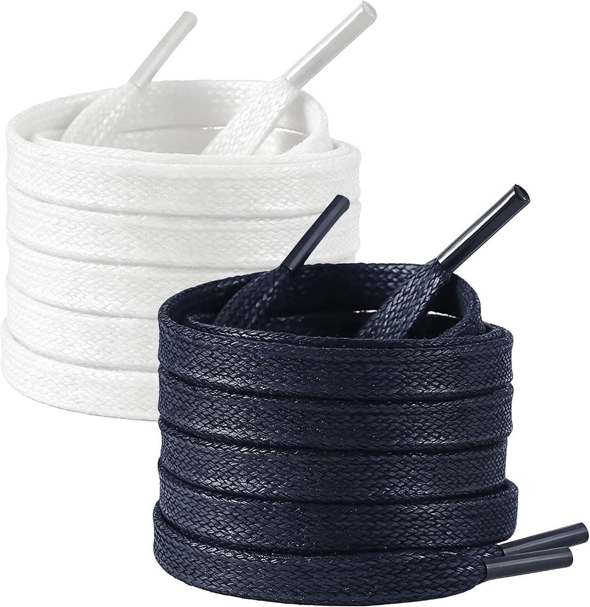 UamGlsob 2 Paar Platte Gewaxte Veters van 6mm - Sterke Dunne Veters van een Katoenmix voor Formele Herenschoenen en - ShopVlot