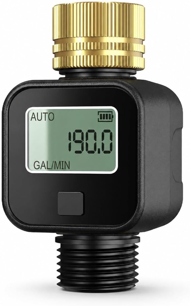 Digitale watermeter, 1,9 cm (3/4 inch), 4 modi, stroommeter, waterklok, 180° draaibare waterhoeveelheidsmeter - ShopVlot
