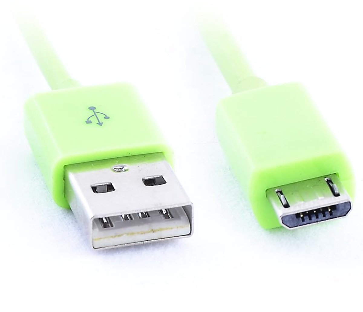 Micro USB to USB cable for charging and data transfer, 10cm, Green - ShopVlot