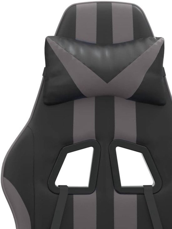 Comfortabele Gamestoel - Gaming Zetel - Langdurig Gamen - Inklapbare Voetensteun - 59.5 x 57.5 x 120.9 cm - Zwart Grijs — afbeelding 2