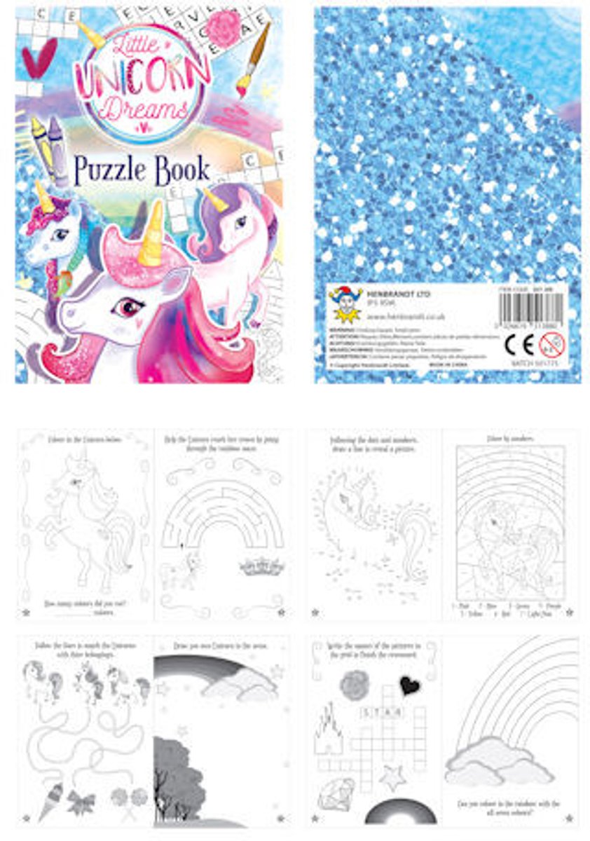 Puzzelboek voor kinderen - met unicorn/ eenhoorn thema