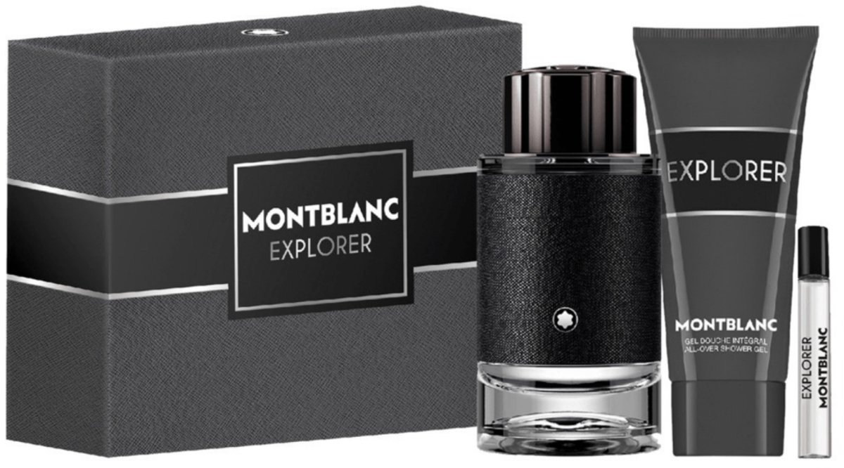 Montblanc Explorer Giftset - 100 ml eau de parfum spray + 7,5 ml eau de parfum spray + 100 ml showergel & shampoo - cadeauset voor heren
