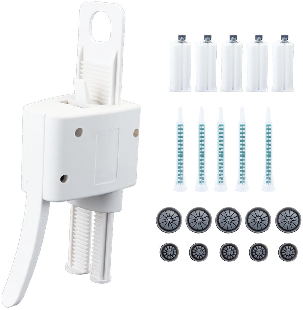 Solidchoice - 50 ml Dispenserpistolen Set voor 2K Lijm met Mengnozzles en Tubes