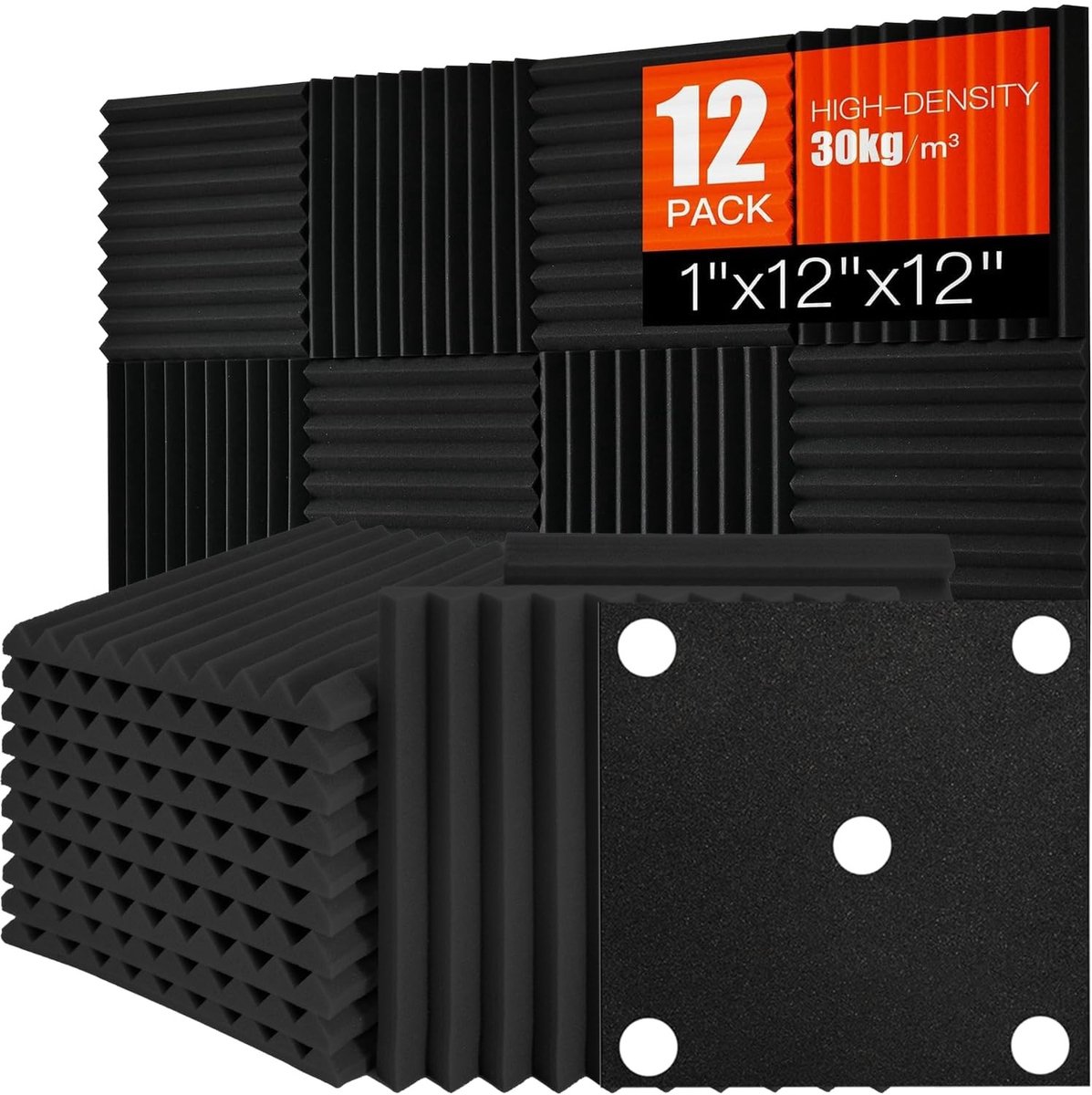 Solidchoice - Geluidsabsorberende Acoustic Panels - Ideaal voor Studio en Kantoor - 30 x 30 x 2.5 cm