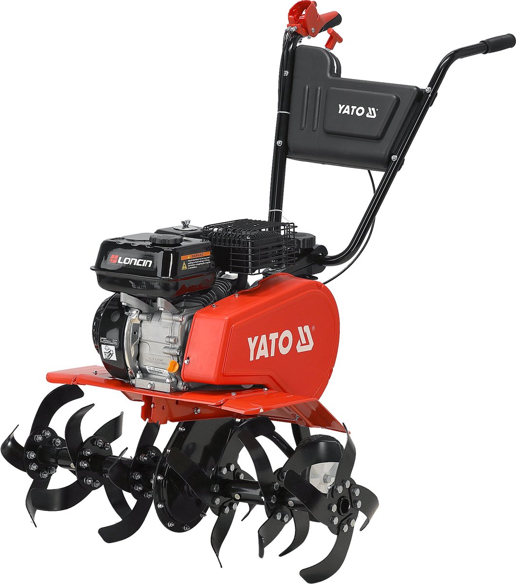 Benzine Tuinfrees & Grondfrees - 196 cc Loncin Motor (4.1 kW / 5.6 PK) - Verstelbare Werkbreedte tot 85 cm - Werkdiepte 26 cm - Met Transportwielen