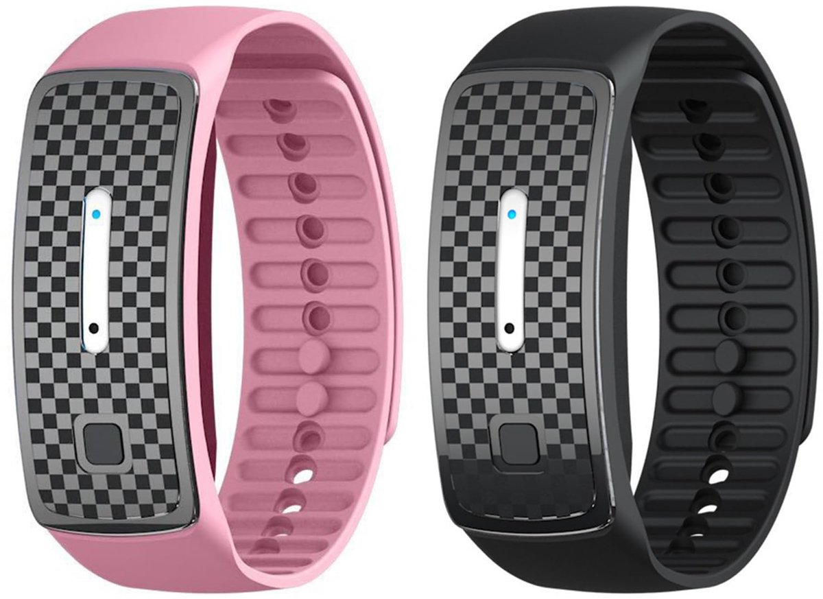 Solidchoice - Ultrasone Muggenwerende Armband voor Kinderen en Volwassenen (Zwart/Roze)