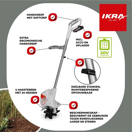 KRA accu-tuinfrees IAMH 20, werkbreedte 19 cm, inclusief 20 V accu en oplader — afbeelding 3
