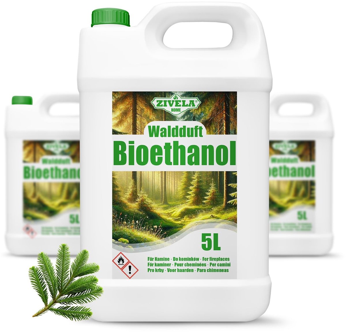 Solidchoice - Bioethanol 96,6% 15 Liter met Bosgeur voor Open Haard