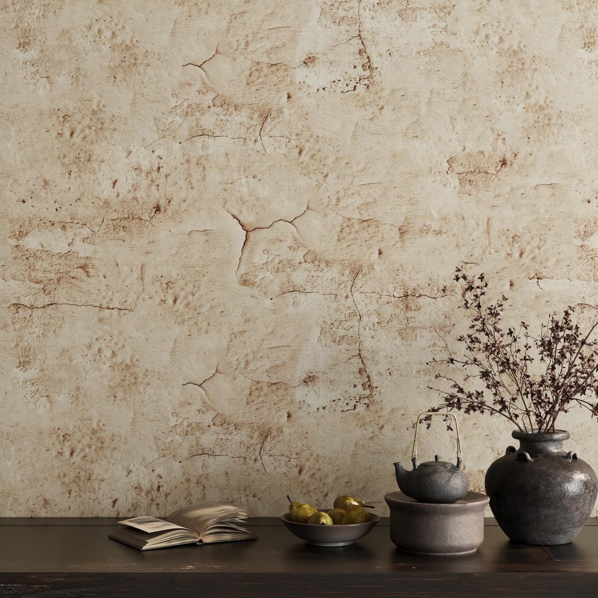 Solidchoice - Zelfklevend Tan Cement Behang 40cmx200cm