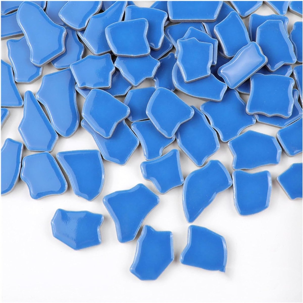 500 g onregelmatige keramische mozaïektegels - 2-4 cm mozaïek stukken stenen voor doe-het-zelf mozaïek maken ambacht hobby kunst huis wanddecoratie (blauw)