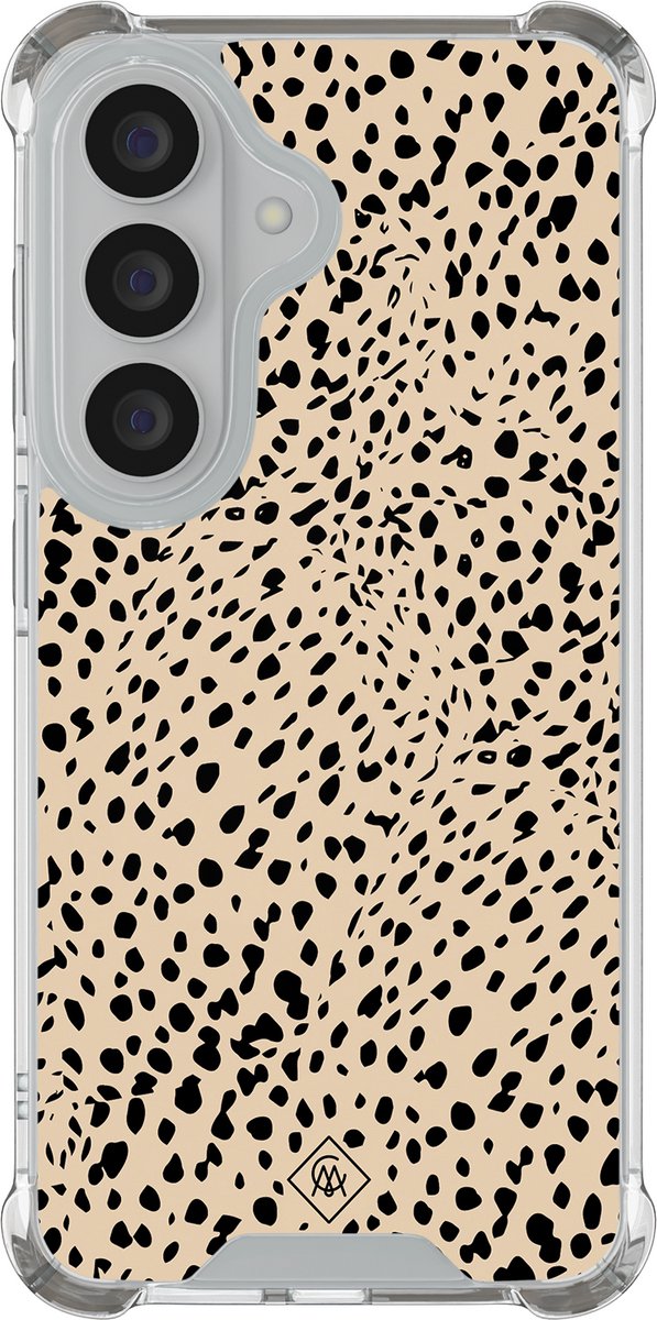 Casimoda® hoesje - Geschikt voor Samsung Galaxy S26 Plus - Stippen bruin abstract - Shockproof case - Extra sterk - TPU/polycarbonaat - Bruin/beige, Transparant