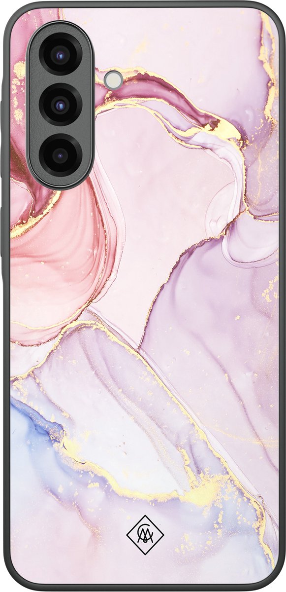 Casimoda® hoesje - Geschikt voor Samsung Galaxy A37 - Marmer roze paars - Zwart TPU Backcover - Marmer - Paars