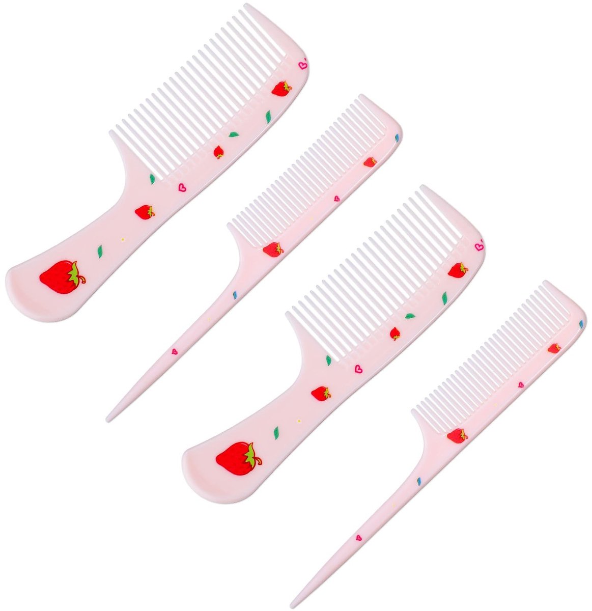 Solidchoice - Set van 4 Baby Kammetjes en Haarborstels, Roze