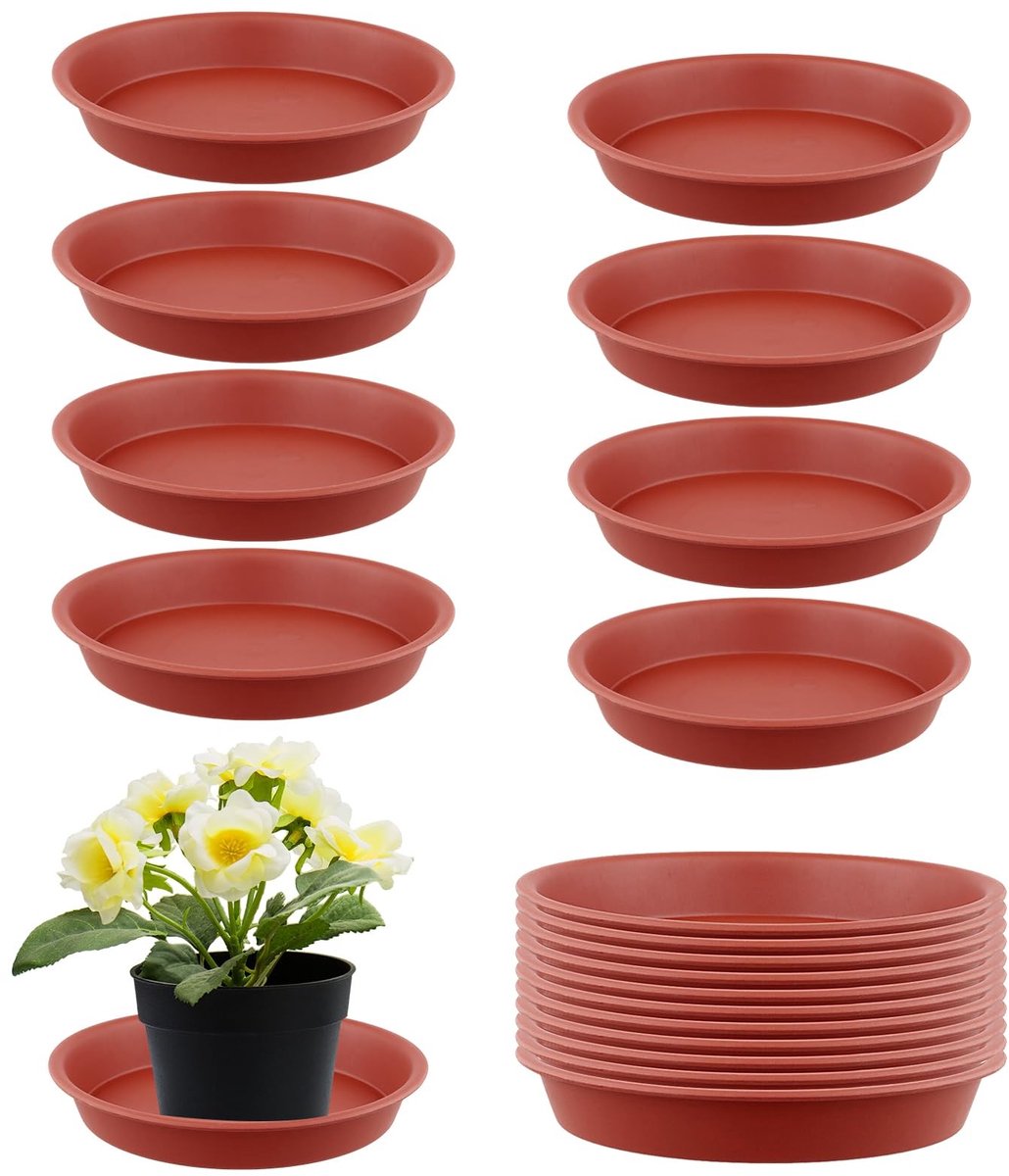 Solidchoice - Set van 20 Rode Plant Pot Onderschalen 19 cm
