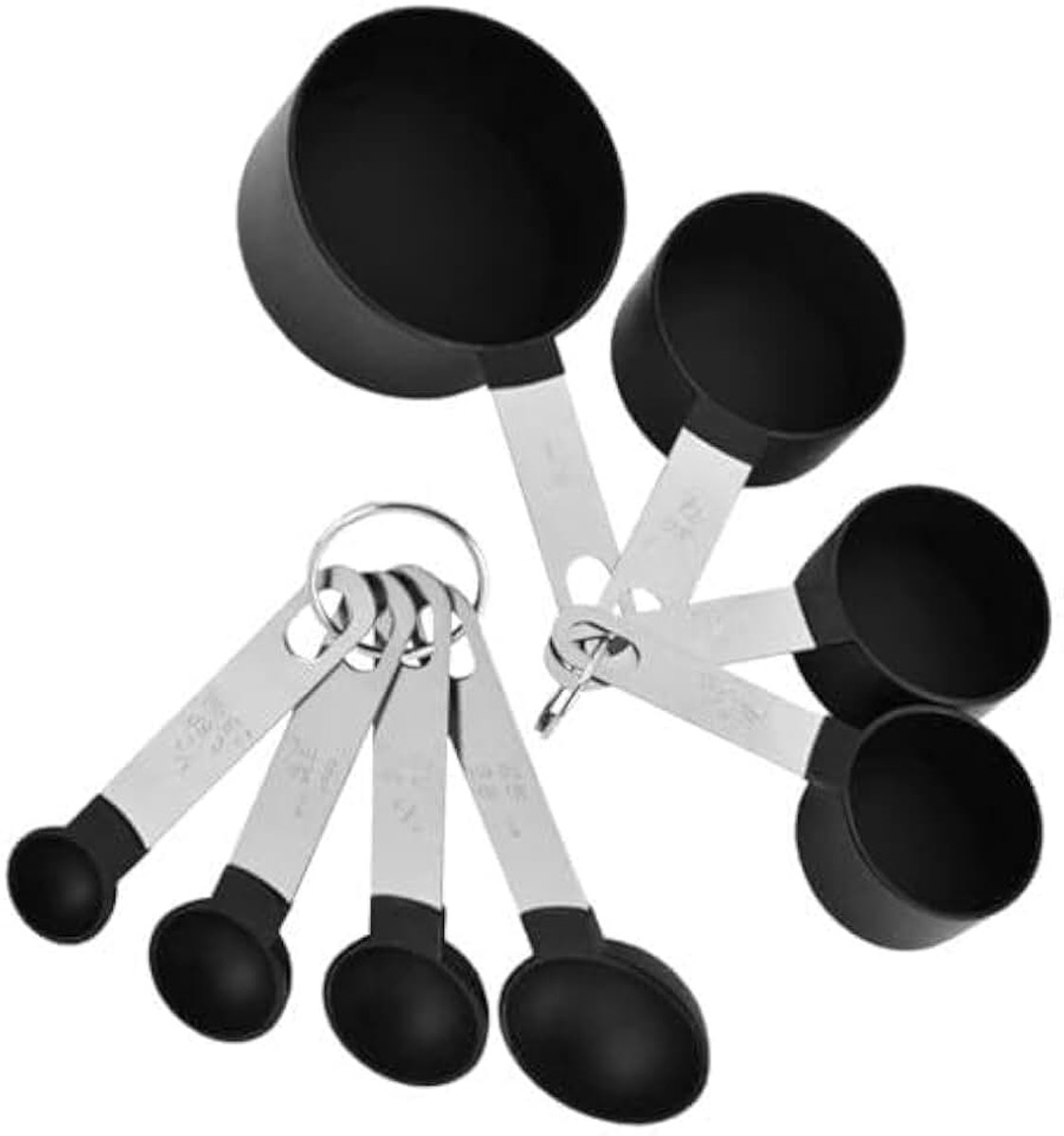 Maatlepelsets, maatbekers, maatlepels, set doseerlepels, maatbekers, set maatlepels en lepels van roestvrij staal