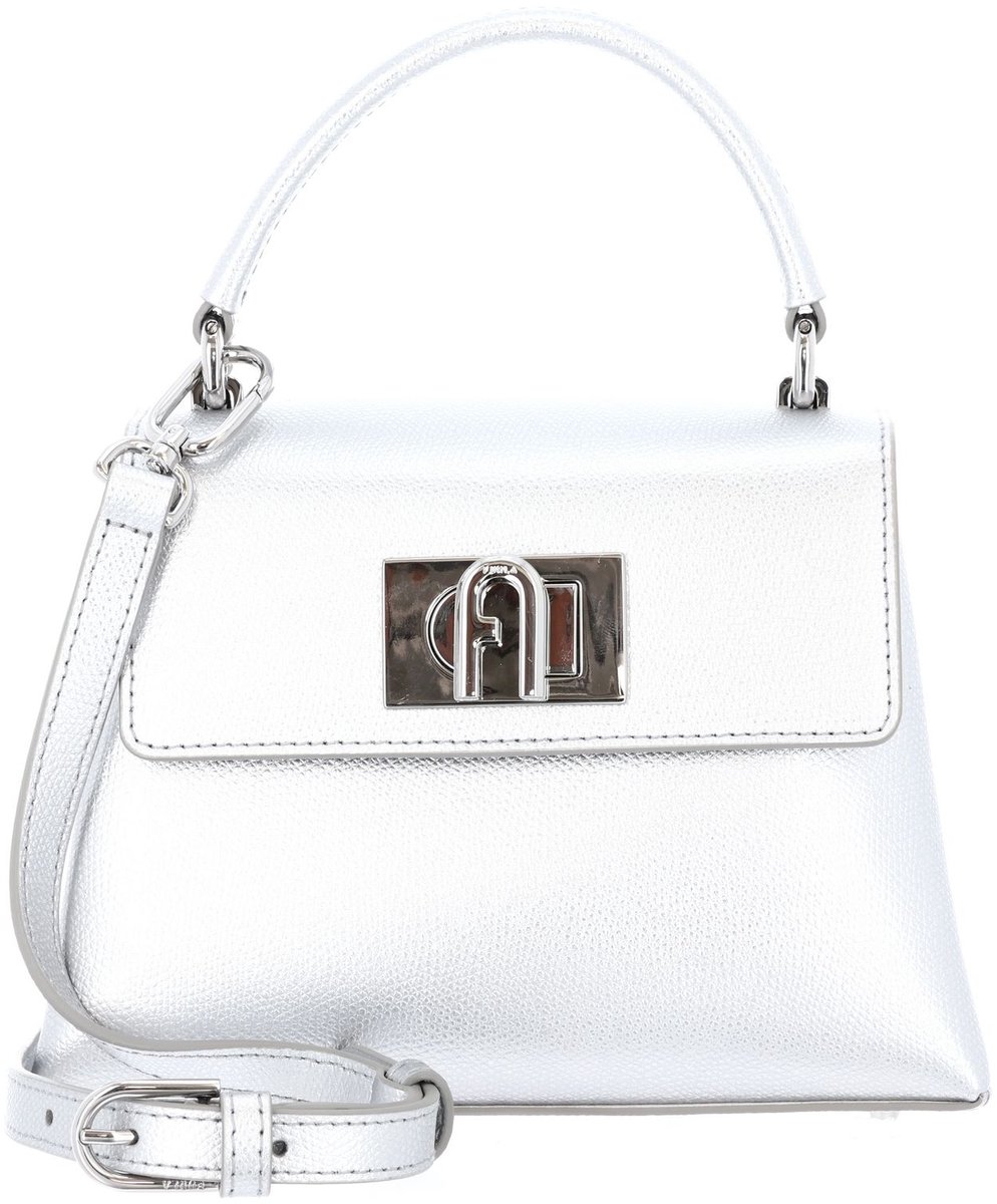 FURLA Leren handtas avondtas 1927 Mini Top Handle Bag Color Silver zilverkleurig