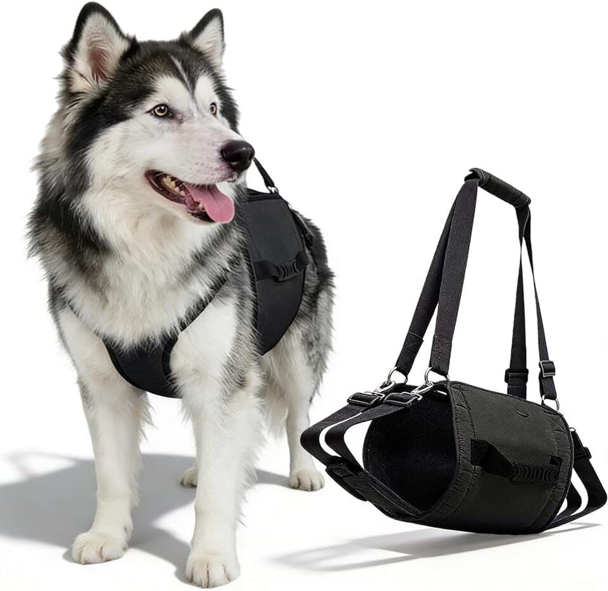 Draaghulp voor honden, groot, draaghulp, verstelbaar hondenharnas, hondensteunlus, hondenveiligheidsgordel voor honden met gewrichtsproblemen, herstel en mobiliteit, L (36 - 55 kg)