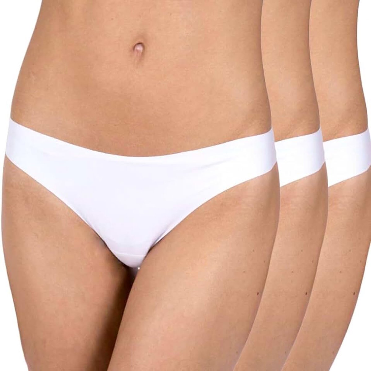 - Microfiber Slipje Pack van 3 Wit, Wit, S