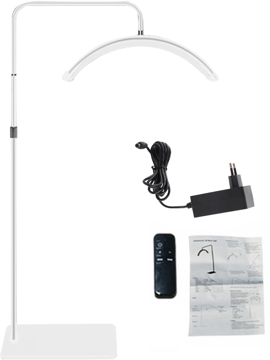 LED Beauty Vloerlamp – 36W – 3200K-5600K Dimbaar – Met Verstelbaar Statief – Voor Wimperextensions, Make-up & Schoonheidssalon