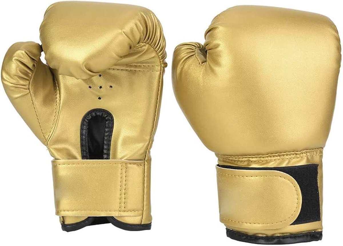 Pu Leather Kids Sandbag Punching Mitts Handschoenen Handbeschermer Guard voor Training, Sparring, Thais Boksen, Taekwondo (GOLD)