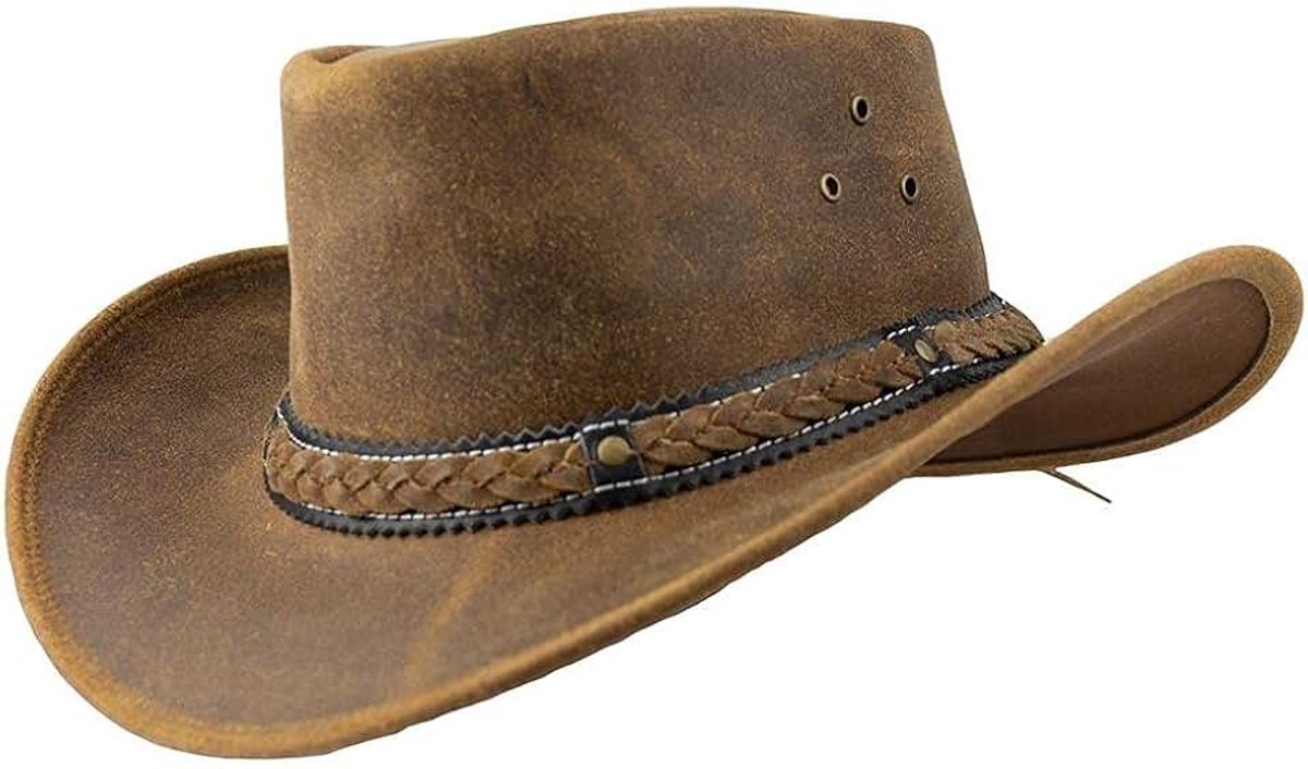 Jungle ARAMAC leren hoed, cowboyhoed, Australische hoed, hoed