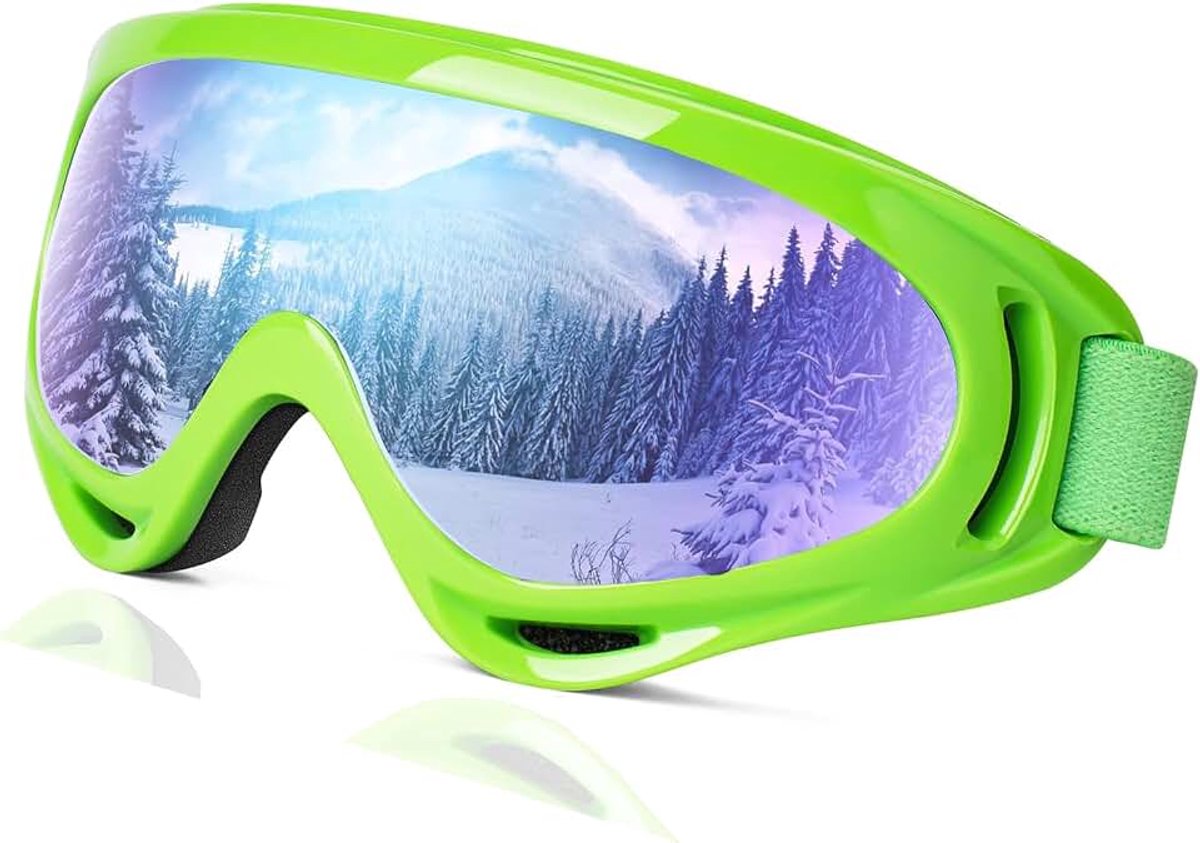 UV-bescherming, Unisex OTG-skibril, anti-condens anti-stof anti-kras snowboardbril, winterbril motorbril, hoge optische helderheid, compatibel met helm