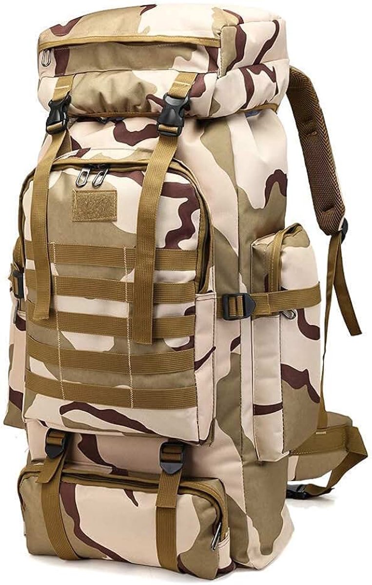 Wandelrugzak 80L, Grote Camping Wandelen Rugzak kampeerrugzak Trekkingrugzak Outdoor Reizen Dagrugzak Lichtgewicht Molle Rugzak voor Mannen Vrouwen buiten Kamperen