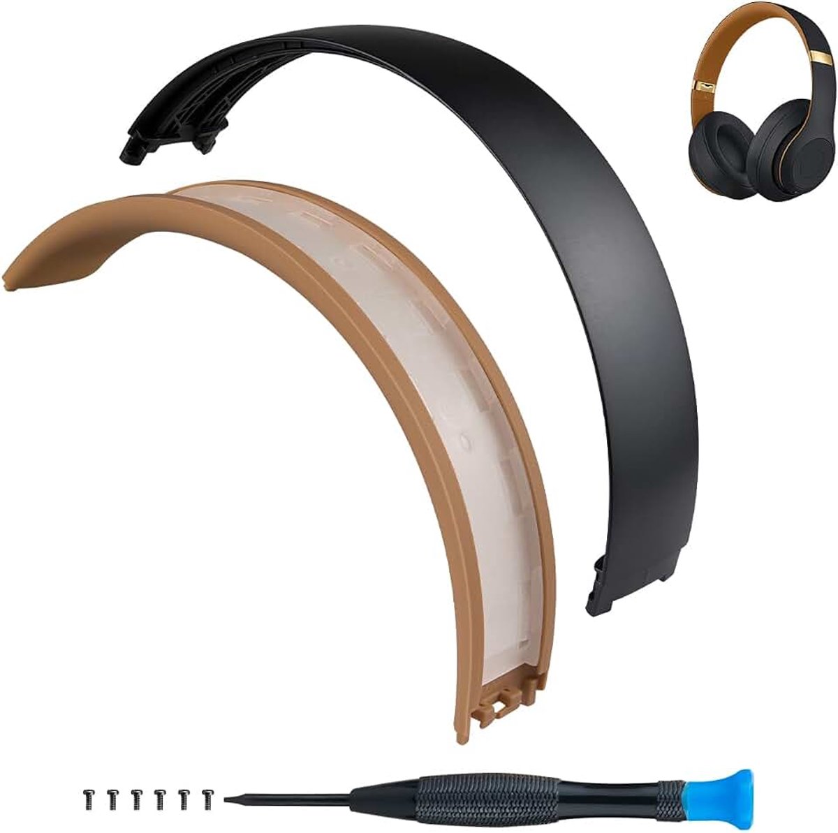 Vervangende hoofdband headband voor Beats Studio2 & Studio3 (Studio 3-Middernachtzwart)