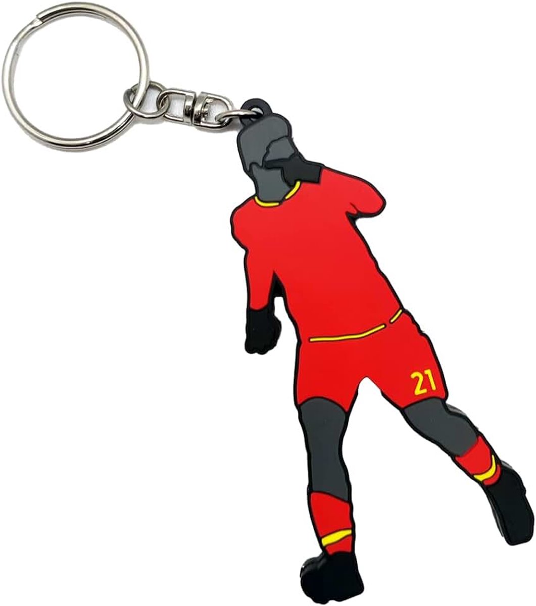 Sleutelhanger van rubber met Paulo Joya-vorm voetbal cadeau voor romantici (sleutelhanger)
