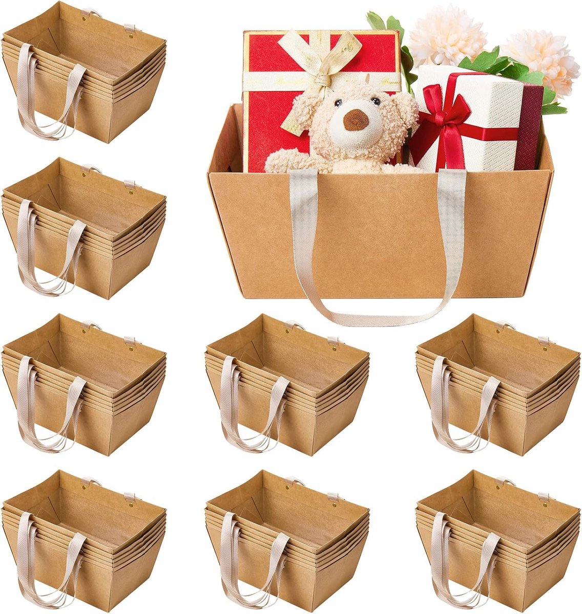 KZQ 48-Delige Doe Het Zelf Geschenkmandenset Met Handvatten – Lege Manden Voor Feestjes Bruiloften En Jubilea Klassiek Ontwerp