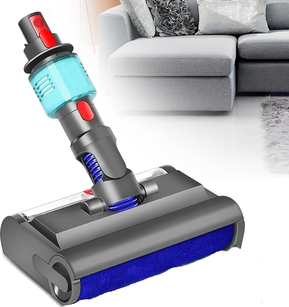 Elektrische Nat-Droog Dweilkop - Stofzuigerrolborstel - Geschikt Voor Dyson V7 V8 V10 V11 V15 - Wasmop Hoofd