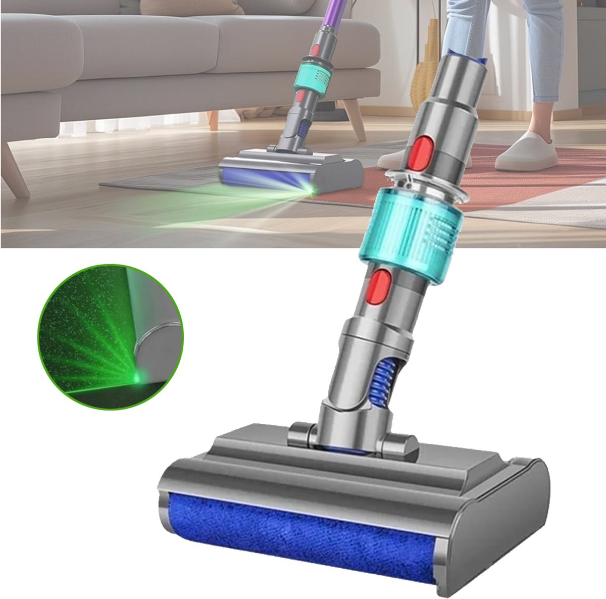 Nat/Droog Dweilkop - Geschikt Voor Dyson V7 V8 V10 V11 V15 - Stofzuigeraccessoires - Elektrische Dweilkop