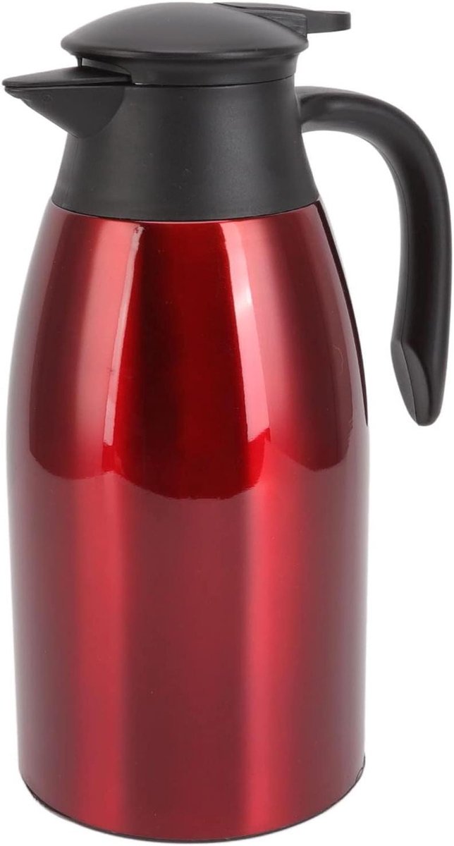 Geïsoleerde Koffiekan - Thermoskan Dispenser - Dranken Warm Houden - 24 Uur Temperatuurbehoud - 3 Liter Inhoud - Wijnrood