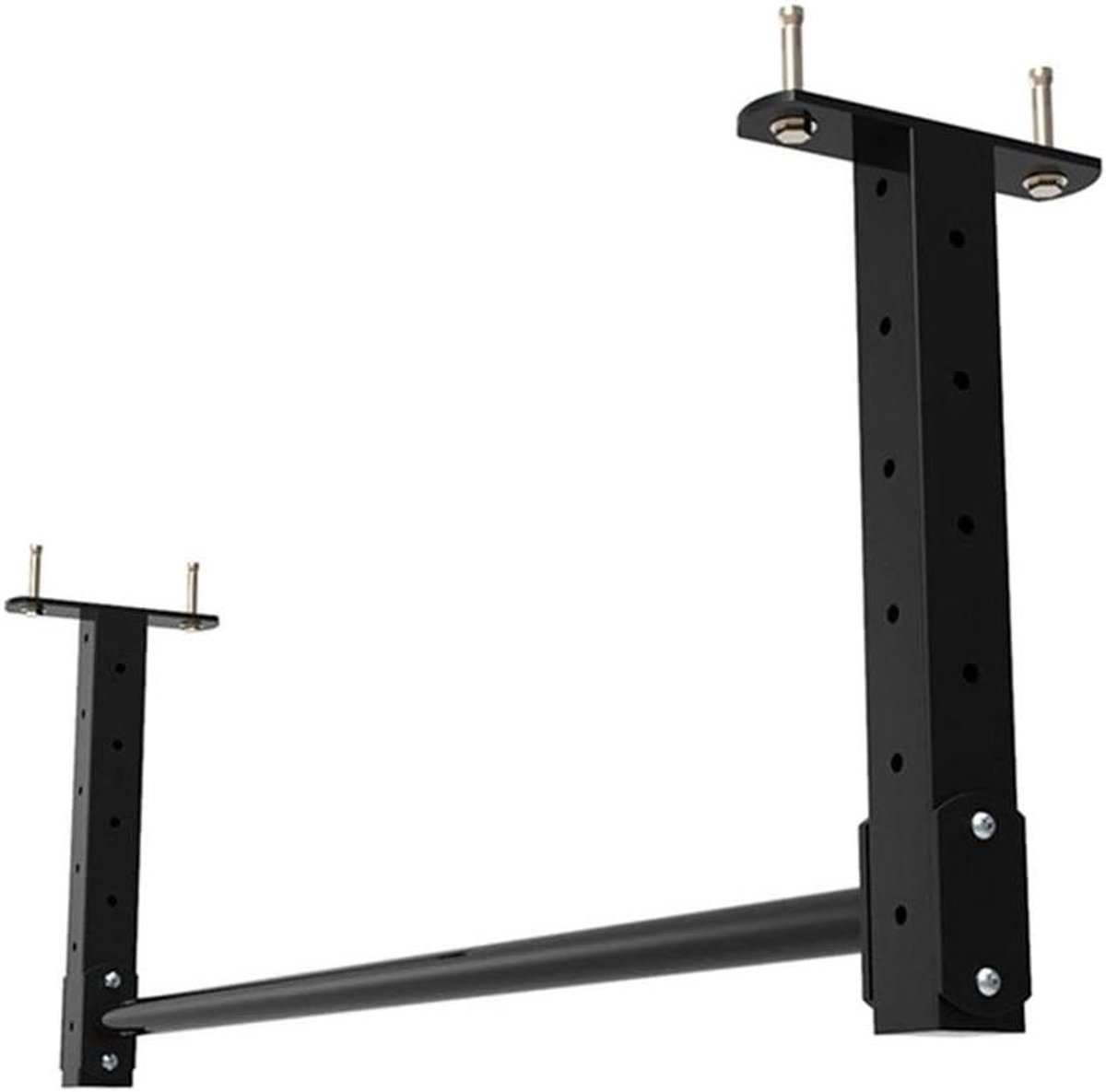 Optrekstang Muur - Pull-up Bar - Thuis Fitness - Verstelbare Hoogte - 200 kg Belastbaar - Zwart
