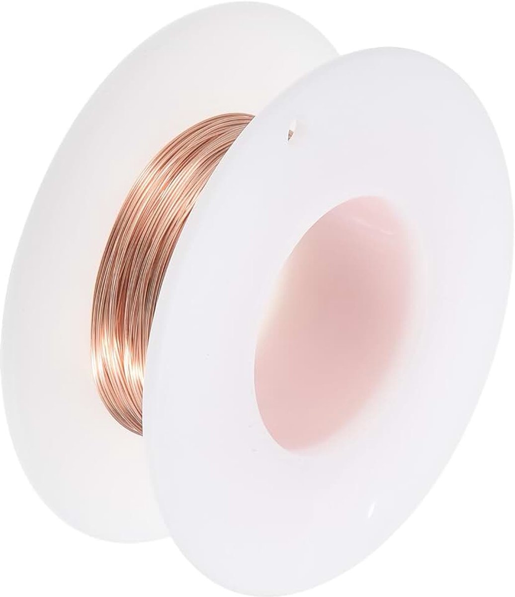 Koperdraad (28 gauge, 65,6 ft), 99,9% puur koperdraad, 0,3 mm, vaste draad voor knutselwerk, tuindecoratie (20 m)