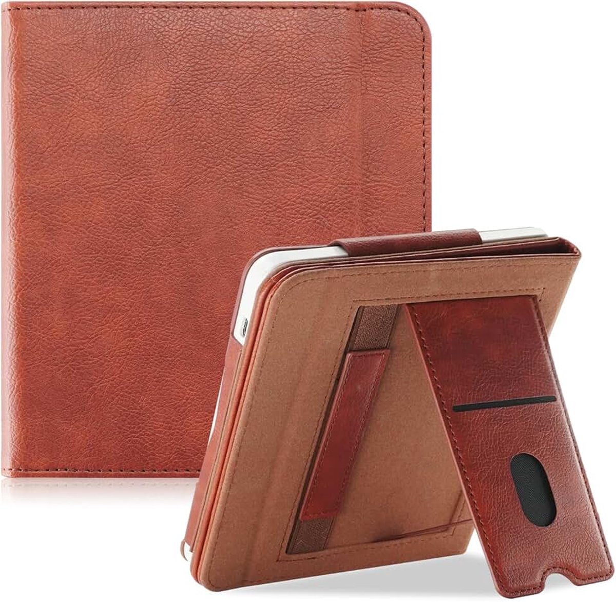 Compatibel met Kobo Libra Colour (2024)/Libra 2 (2021) 7 inch &Tolino Vision Color (2024)/Vision 6 (2021) e-Reader, Cover met kaartvak, schouderriem en houder, bruin