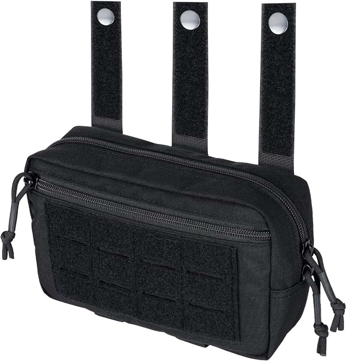 Tactische Molle Admin Pouch - Nylon Gereedschap Tas met Velcro Riem Bag EDC (Zwart)