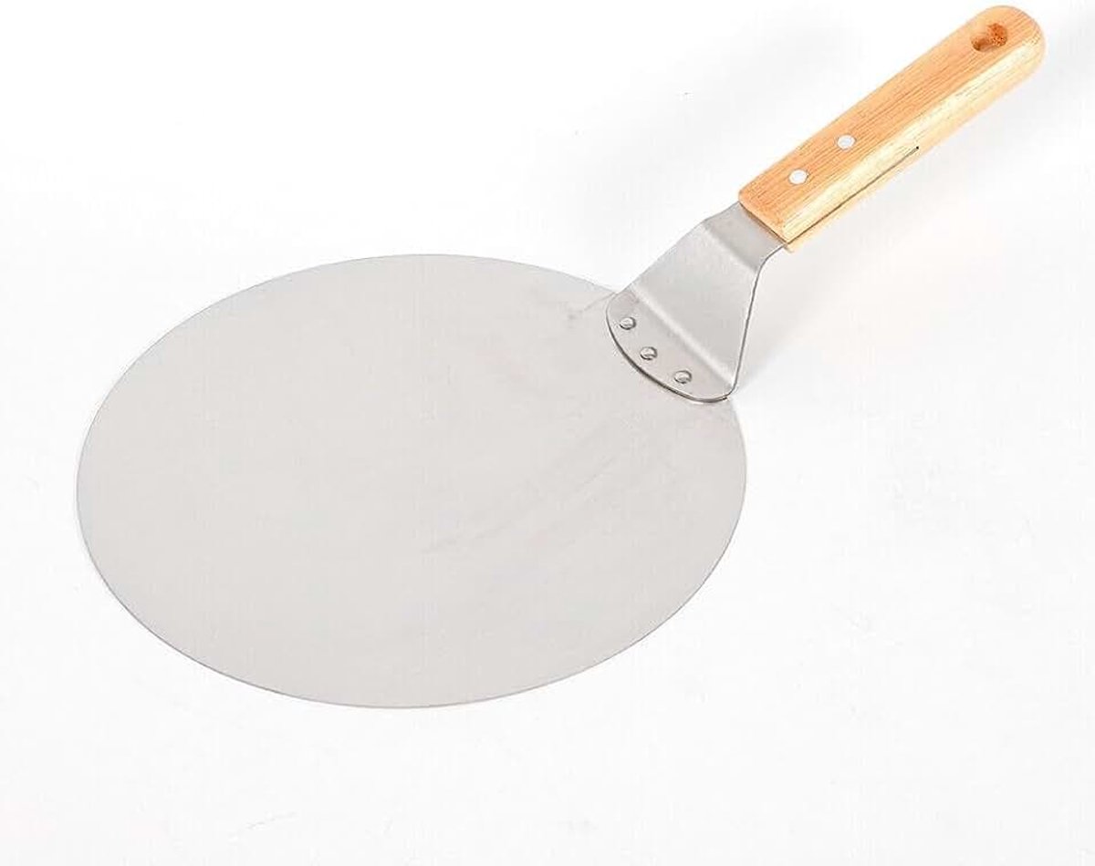 Pizzaschep pizzaschep roestvrij staal broodschuiver met houten handvat voor pizza, zelfgemaakte en broodliefhebbers pizzaschuiver van superglad aluminium met